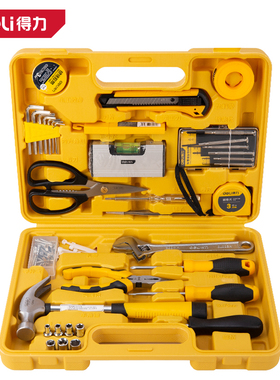 deli得力工具38件家用日常电工综合维修手动五金多功能套DL1038J