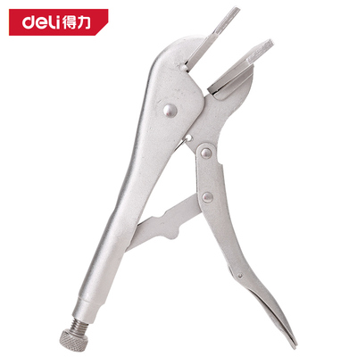 deli得力 10寸铁皮大力钳加宽扁嘴折边快速固定夹持钳子 DL20016