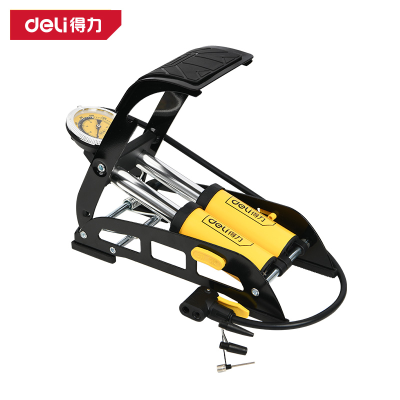 deli得力保护层橡胶层Φ44x110mm脚踏式双缸机械表打气筒DL880014