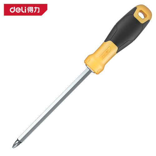 deli得力橡胶柄两用螺丝批十字一字两用双头起子6*100mm DL626001