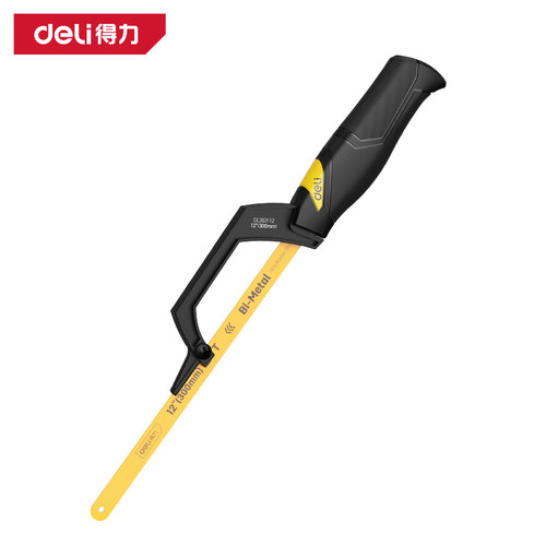 deli得力迷你铝合金钢锯架家用便携旋钮调节手工锯DL353112 6007