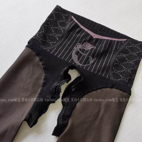 加绒开裆高腰性感连裤袜