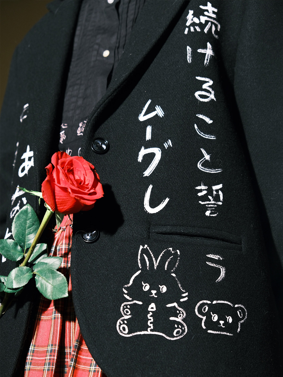 Japanese Graffiti Wool Jacket: Black Meugler Suit - Taobao product photo 3