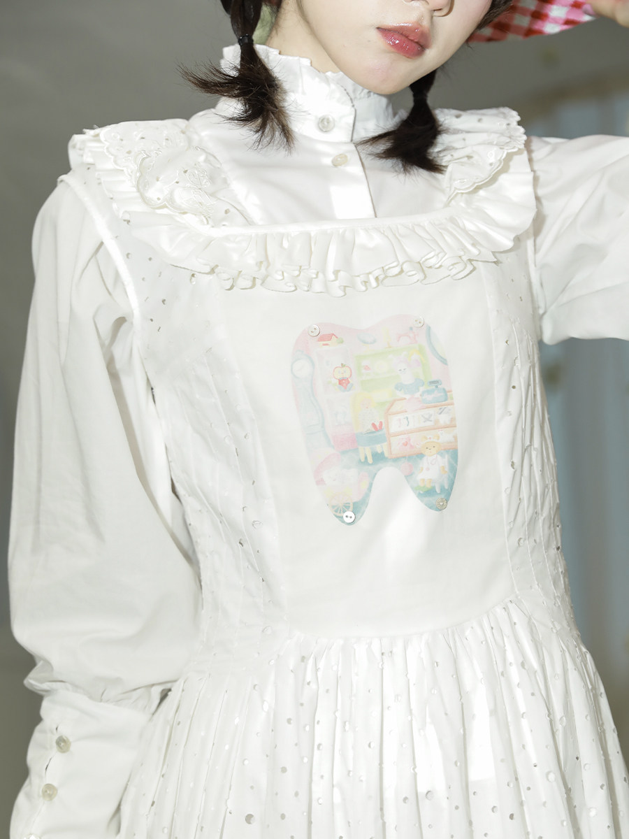 Retro Embroidered Vest Dress with Dental Hole Fabric - Taobao product photo 5