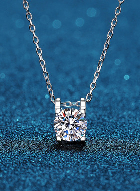 S925银镀18K金PT950铂金镶D色莫桑石吊坠轻奢经典牛头时尚女项链