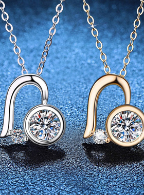 S925银镀18K金PT950铂金镶莫桑钻吊坠高级感爱心莫桑钻女项链礼物