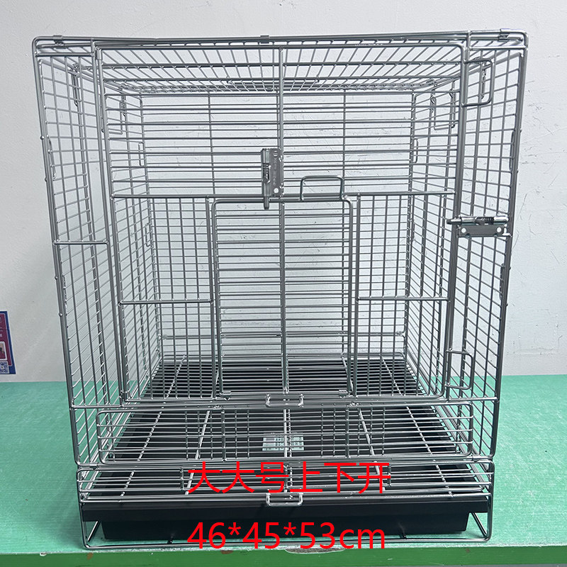 新品304不锈钢鹦鹉鸟笼小型宠物笼家用外出大大号折叠笼46*45*53