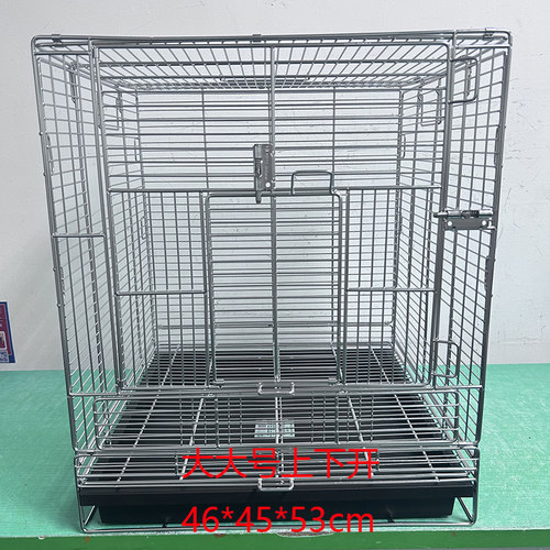 新品304不锈钢鹦鹉鸟笼小型宠物笼家用外出大大号折叠笼46*45*53