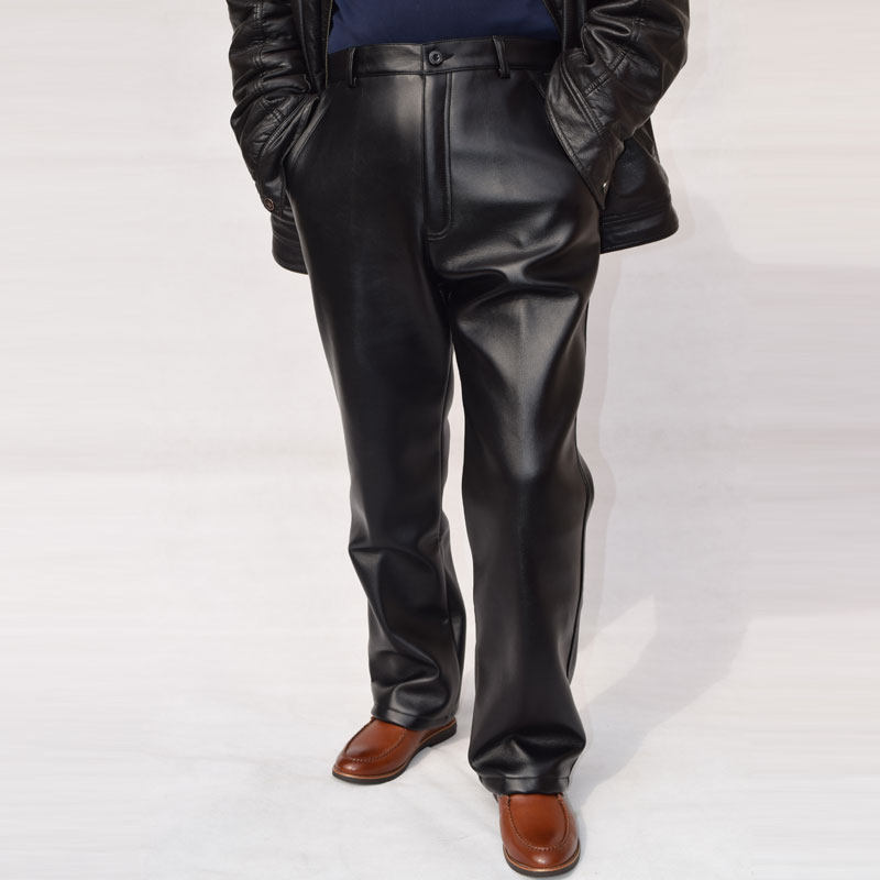 秋冬机车男皮裤摩托车中老年爸爸加绒加厚保暖宽松大码休闲超真皮在类目 男装, 皮裤中 - 来自Buy2taobao.com提供专业的淘宝代购服务