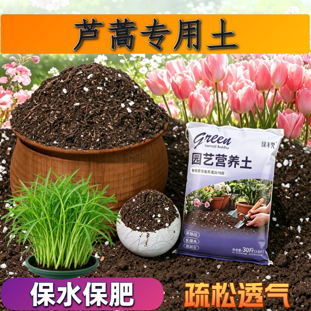 芦蒿专用有机土根壮苗好扦插泥炭基质天然增色观叶无菌种植土观花