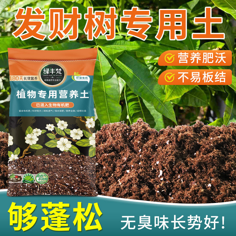 发财树适用园艺土防烂根地栽营养土有机辅助发根实惠装球根大包装
