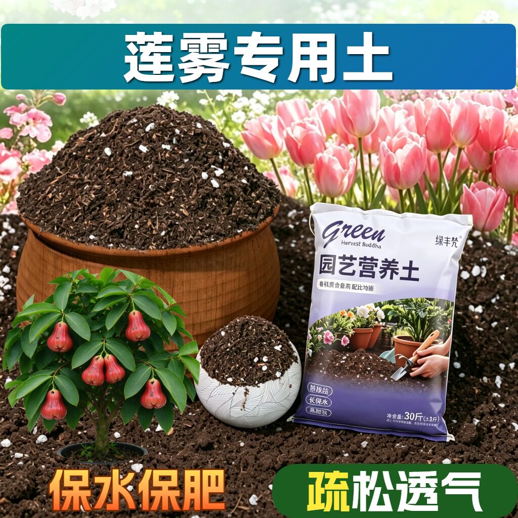 莲雾专用种菜土腐殖泥炭土加珍珠岩盆栽加深生根粉进口增色多肉