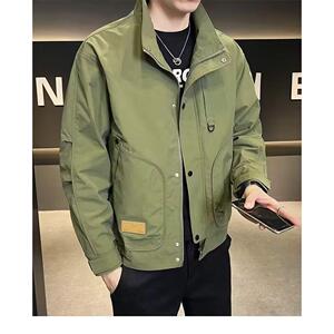 1506/QWT060/P63春秋季潮流港风工装夹克男痞帅冲锋衣服,大叔怎么搭配工装裤图片
