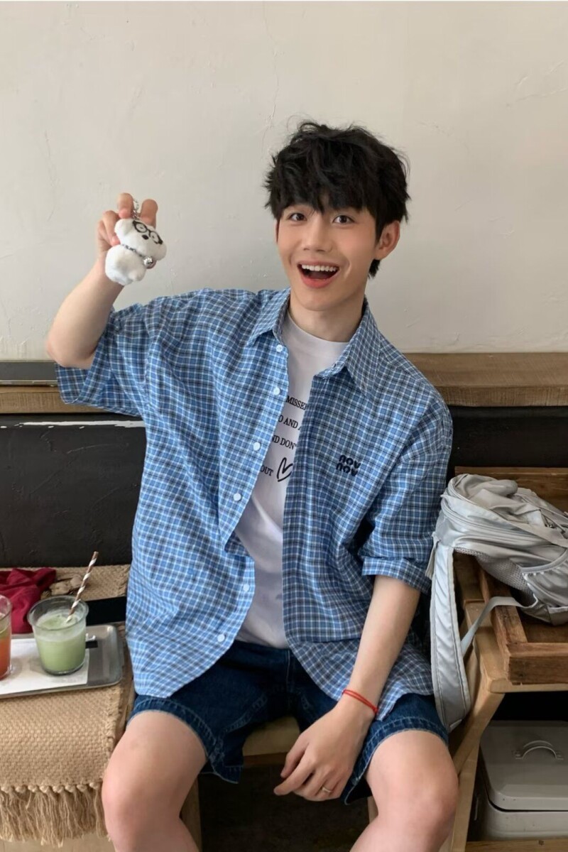 1506/QC1300/P39复古衬衫男夏装港风学生宽松小众男装上衣外穿,男装衬衫,星座1506