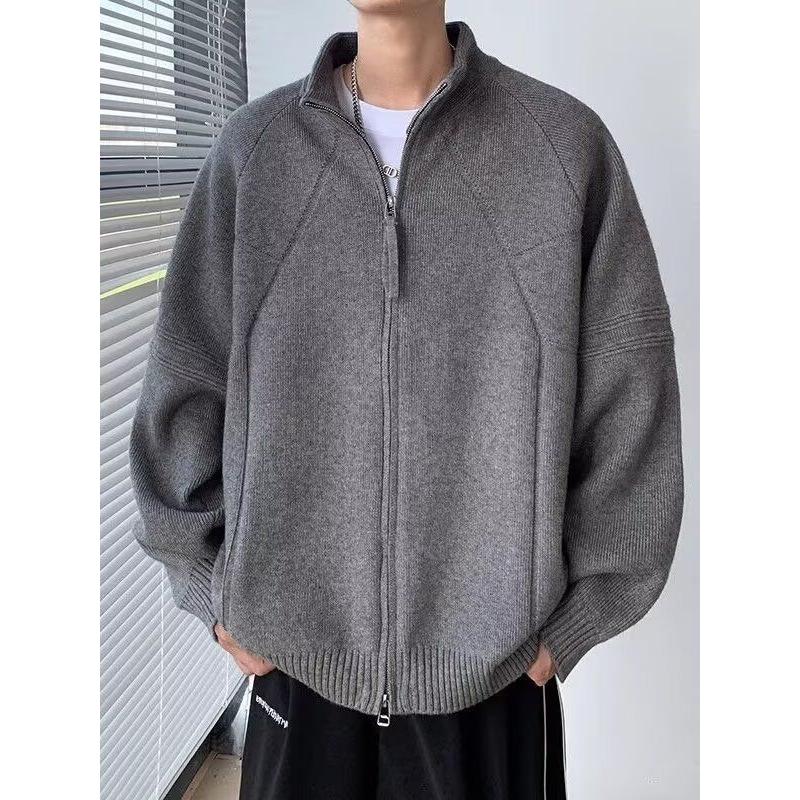 1506/M2241/P52美式双拉链开衫毛衣男生休闲设计感针织外套2,男装针织衫/毛衣,星座1506