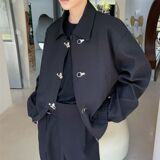 1506/Q76330/P69暗黑系夹克男小众金属扣高级感痞帅短款外套，男装夹克，星座1506