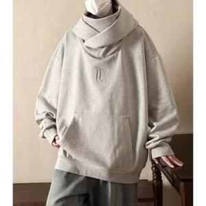 1506/Q0670/P52美式重磅高领卫衣男连帽冬季加绒宽松痞帅外套1图片