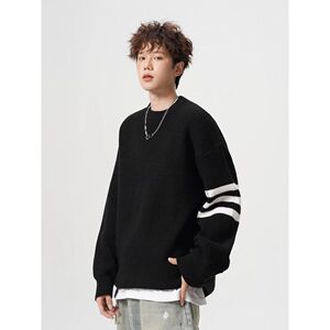 1506/QR-M4650/P53圆领毛衣针织衫男潮牌帅气秋冬季打底衫图片