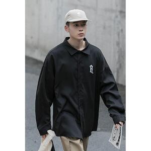 1506/Q8050/P35潮男衬衫男长袖潮青少年衬衣宽松日系休闲外套男图片