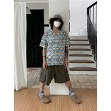 1506/QC1520/P46复古衬衫男夏装学生宽松新款男装上衣外穿，男装衬衫，星座1506