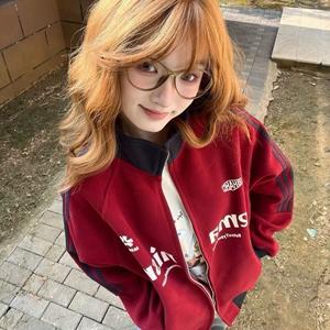 1506/Q6130/P61潮牌情侣美式复古赛车LOGO卫衣三条杠条纹帽衫,个性前卫衣服搭配图片