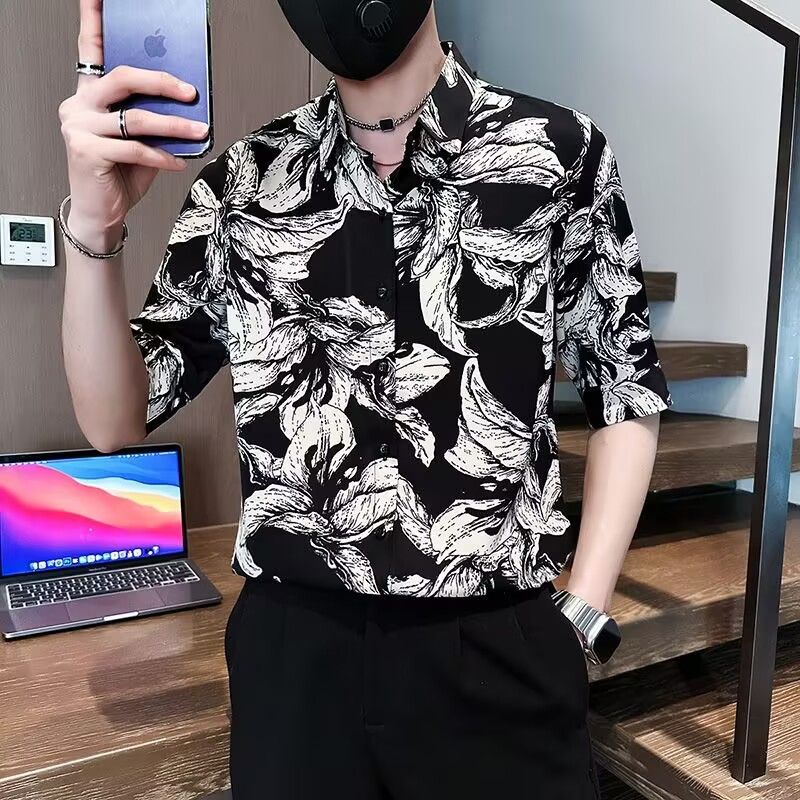 1506/QB350/P36衬衫男夏装宽松小众设计感趣味新款男装上衣外穿,男装衬衫,星座1506