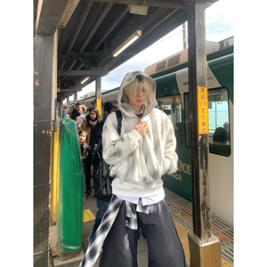 1506/QA2420/P59美式连帽卫衣男女休闲百搭宽松开衫上衣2图片