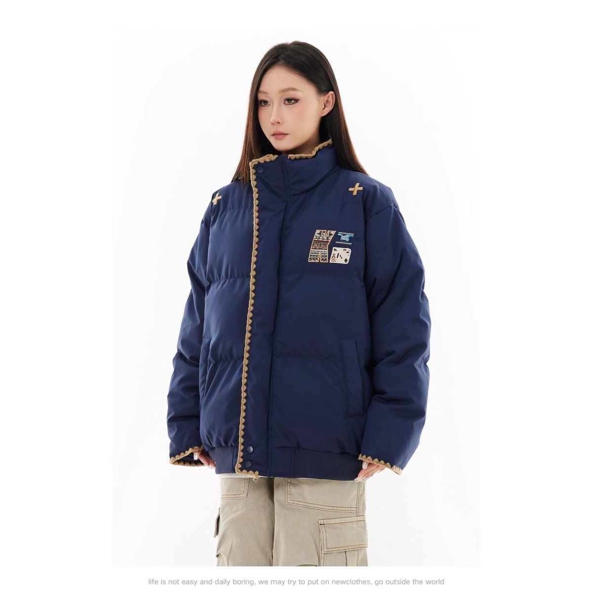 1506/M9990/P85刺绣款【网络图】2025年高街潮流棉衣棉服,女装棉衣/棉服,星座1506