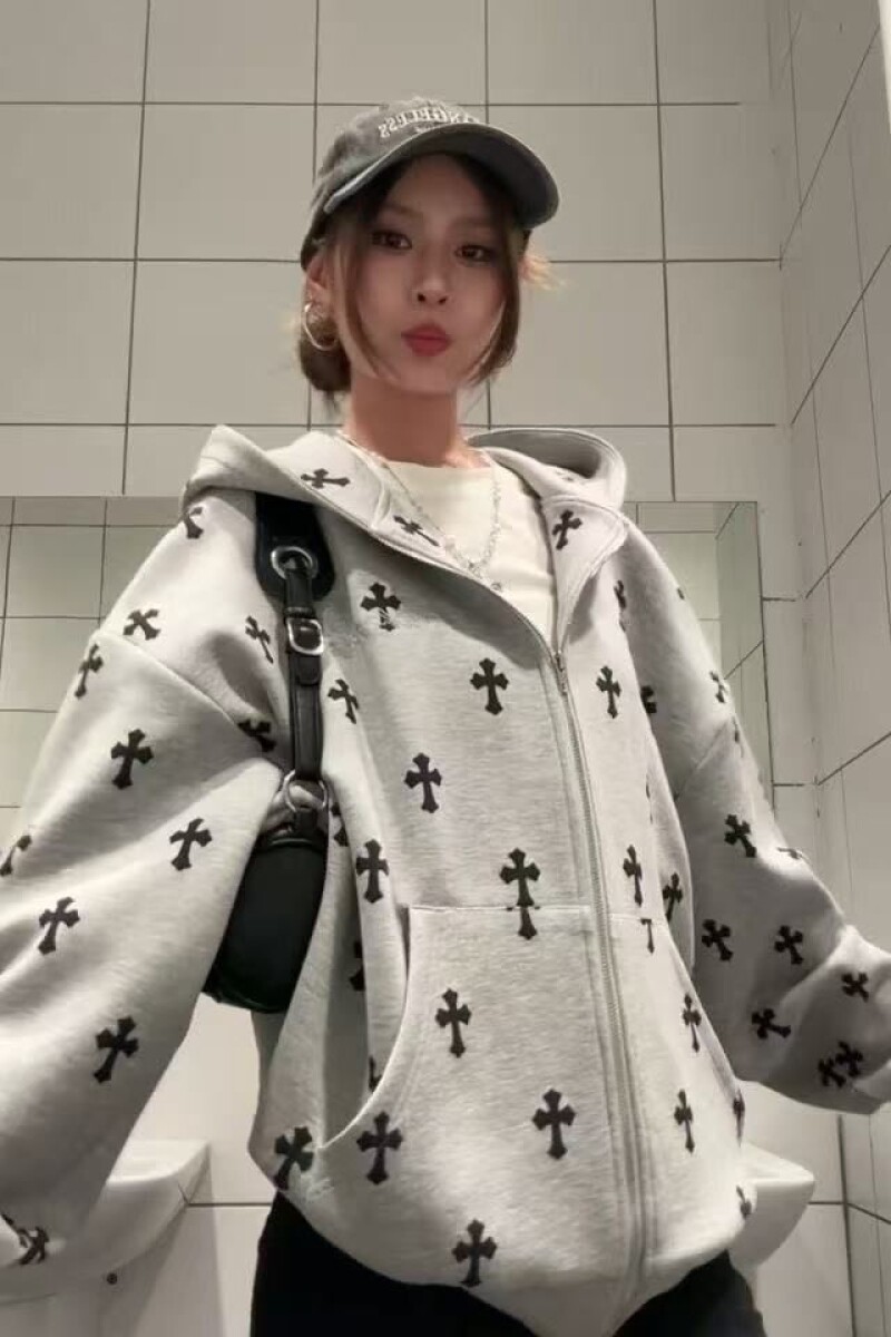1506/QA10760/P62连帽卫衣女秋冬季宽松韩系小众慵懒潮牌外套潮,女装短外套,星座1506