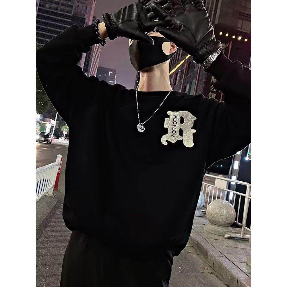 1506/QA0240/P40秋冬刺绣卫衣男春秋季韩版新款圆领宽松上衣,男装卫衣,星座1506