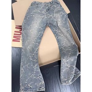 1506/QA0510/P49潮男夏季新款2025牛仔裤潮高街潮流痞帅长裤图片