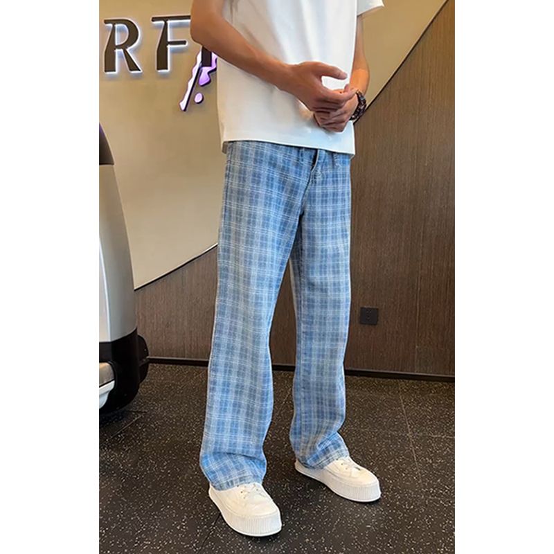 1506/Q66400/P47宽松休闲裤男潮百搭裤子坠感阔腿拖地长裤,男装休闲裤,星座1506