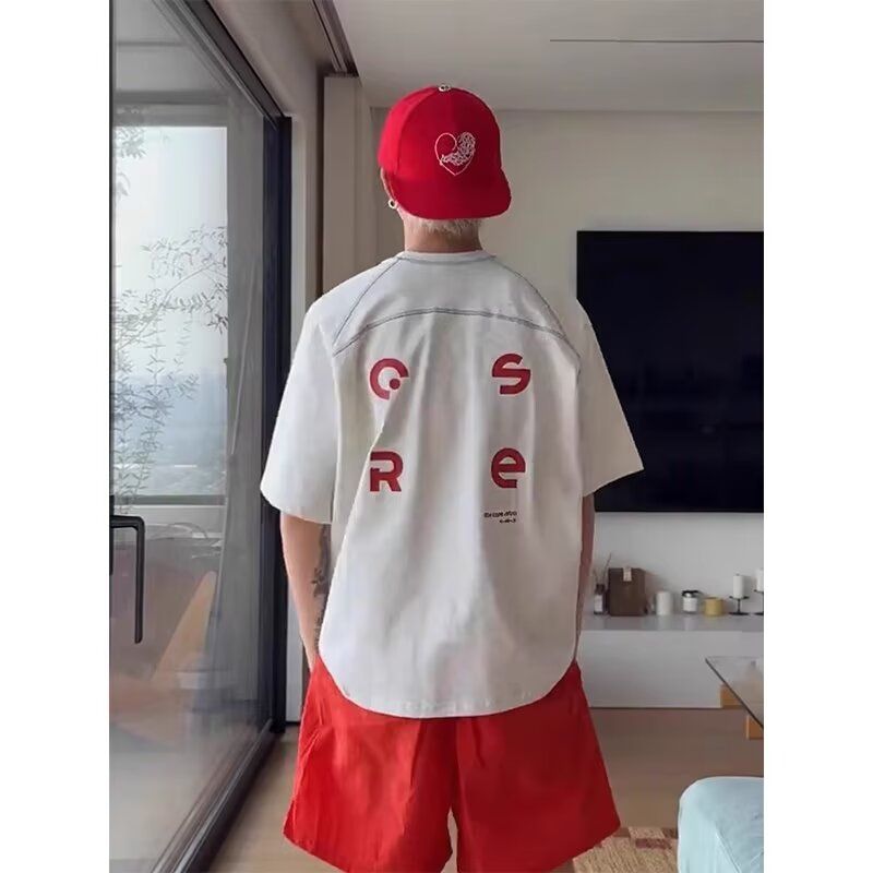 1506/QT710/P42短袖t恤男夏季简约半袖上衣宽松休闲潮牌体恤衫，男装T恤，星座1506
