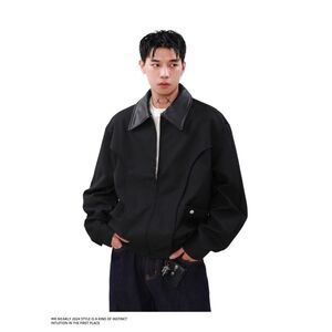 1506/Q6930/P67秋季美式小众简约解构夹克男潮牌廓形宽松休闲外套图片