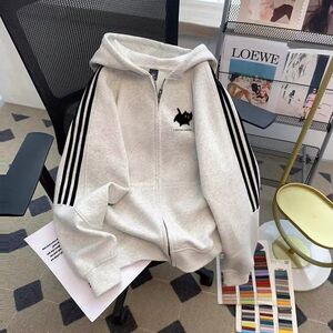 1506/QRL7490/P57新款卫衣港风宽松简约连帽卫衣开衫男女同款2图片