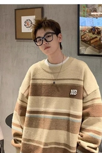 1506/QRXMY725鹿毛绒0/P51春秋圆领套头针织衫潮牌宽松日系图片