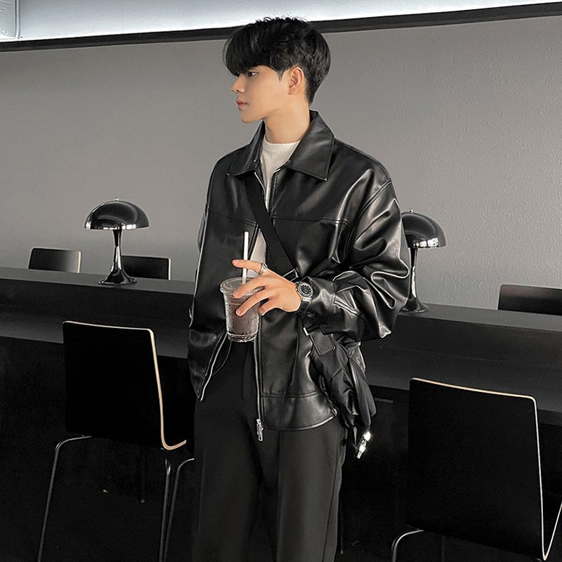 1506/QW6340/P70痞帅Pu皮衣潮男复古风机车服皮夹克秋冬外套,男装皮衣,星座1506