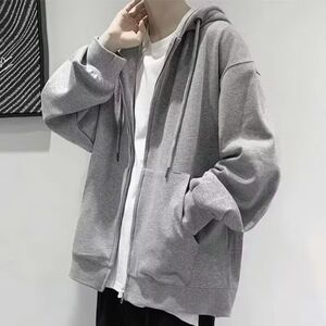 1506/QL010/P31新款卫衣港风宽松简约连帽卫衣开衫男女同款图片