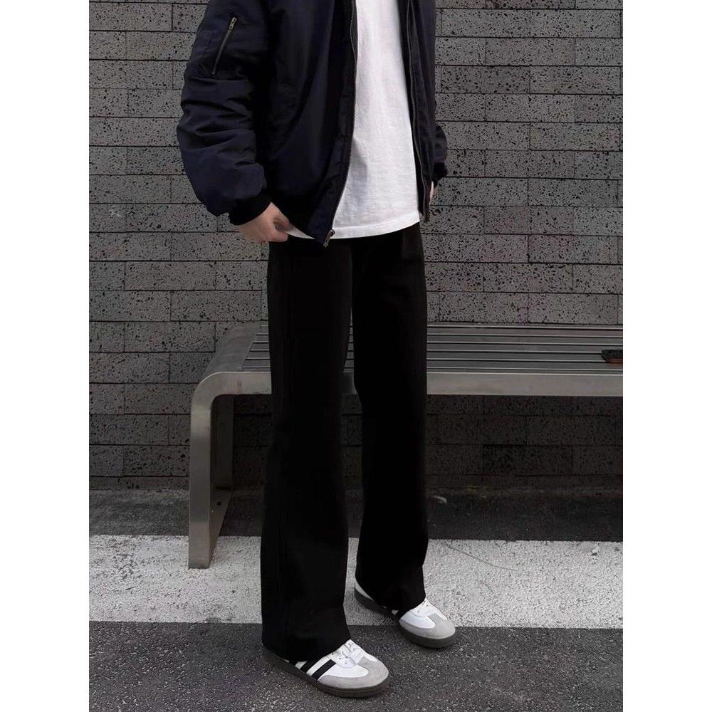 1506/QMN80/P54黑色男春秋美式修身显瘦直筒裤微喇休闲长裤1,男装休闲裤,星座1506