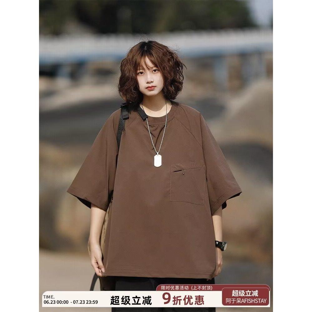 1506/Q328/P41短袖t恤男潮牌夏季宽松五分袖潮流ins简约印花上衣，男装T恤，星座1506