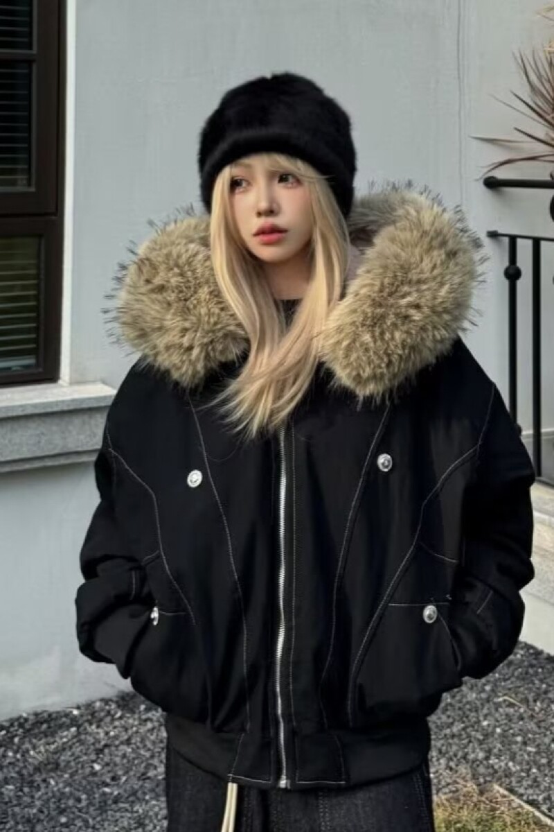 1506/Q86170/P90潮牌情侣派克服短款羽绒男女棉服大毛领连帽棉衣1,男装棉衣,星座1506