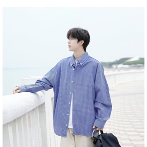 1506/QC330/P32长袖衬衫日系宽松衬衣男生潮流百搭休闲外套图片