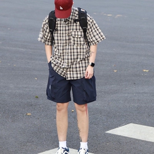 1506/QC1260/P40复古衬衫男夏装港风学生宽松小众设计感男装上衣图片