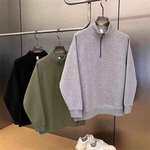1506/QT4070/P41秋冬新款卫衣美式复古休闲慵懒风V领针织衫男纯色图片