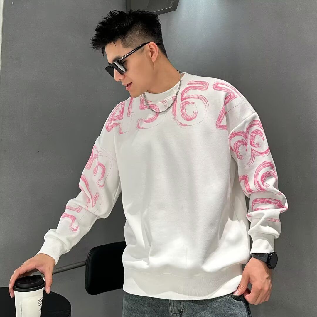 1506/QD3370/P41秋冬重磅时尚百搭印花宽松卫衣男潮圆领长袖潮ins,男装卫衣,星座1506