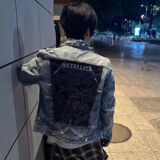 1506/Q【8887】夹克山庄0/P79欧美高街勋章背杀牛仔夹克外套男，男装夹克，星座1506