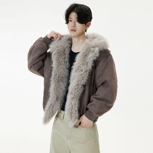 1506/QZSD020/P124美式座山雕毛领棉服男女2025冬棉袄加厚保暖1图片