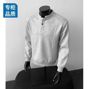 1506/QSA160/P47春季新款套头立领开衫卫衣男士美式运动休闲上衣1图片