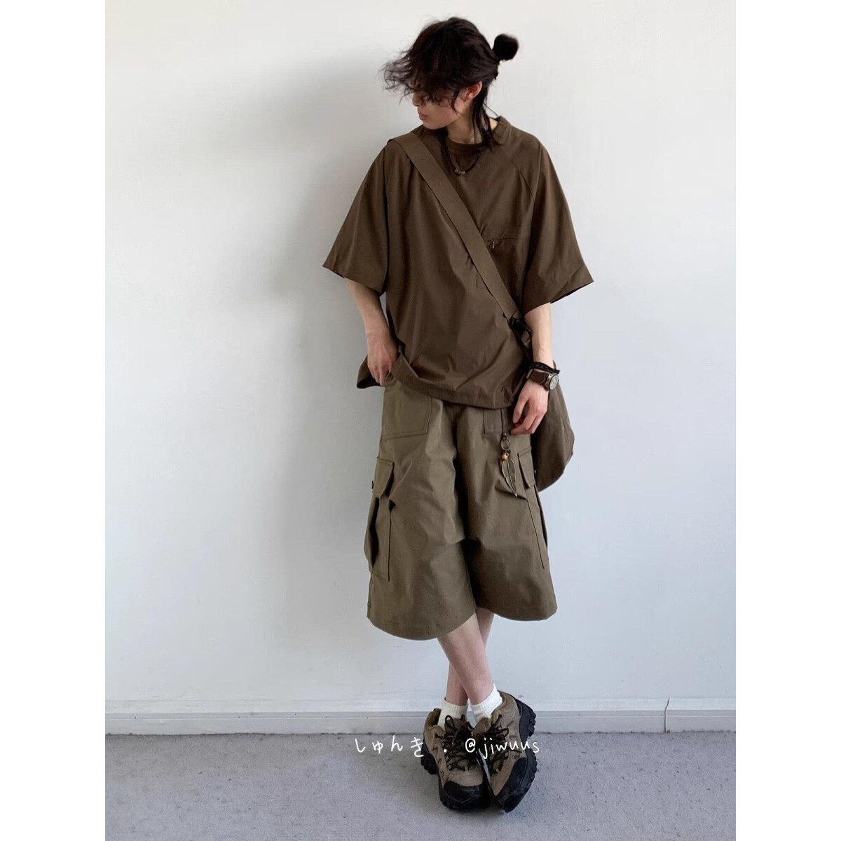 1506/Q328/P41夏季日系基础款纯色短袖T恤男女宽松五分袖上衣潮牌,男装T恤,星座1506