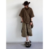 1506/Q328/P41夏季日系基础款纯色短袖T恤男女宽松五分袖上衣潮牌，男装T恤，星座1506